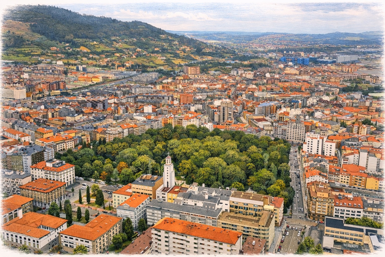 Campo de San Francisco en Oviedo
